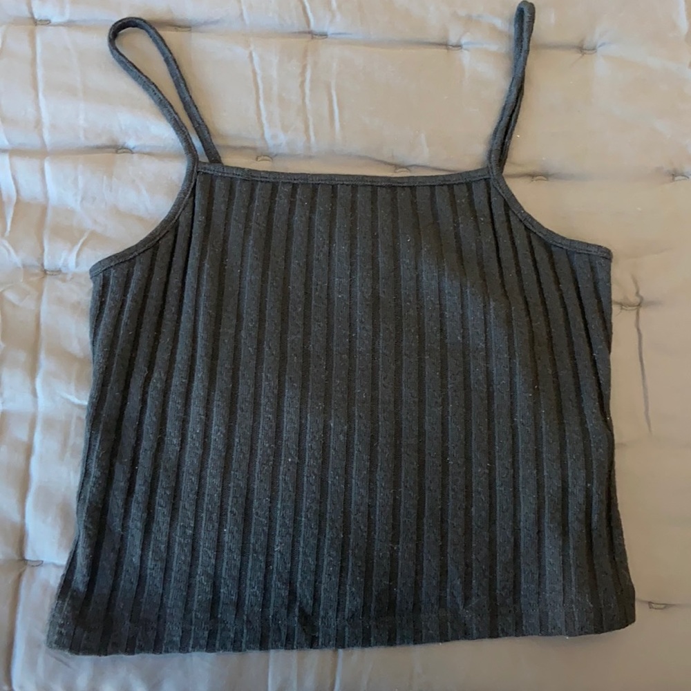 Black ribbed tank top